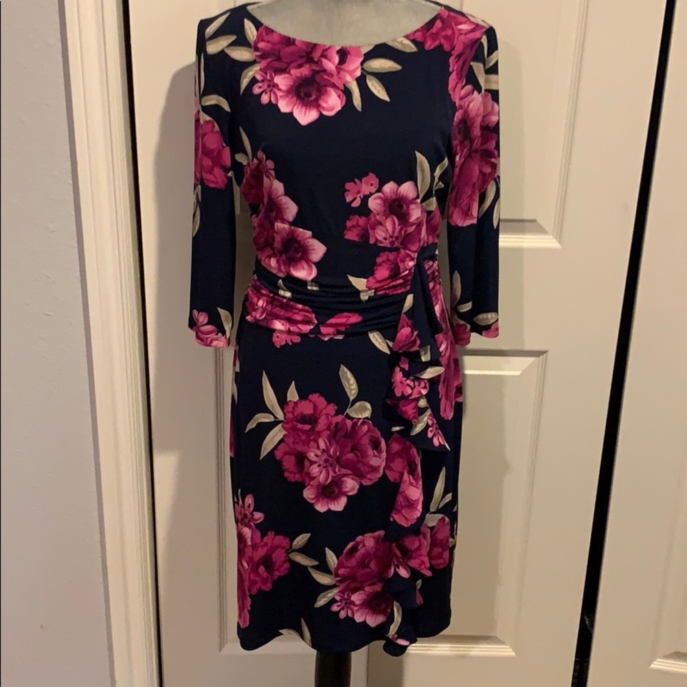 Navy blue and pink dress